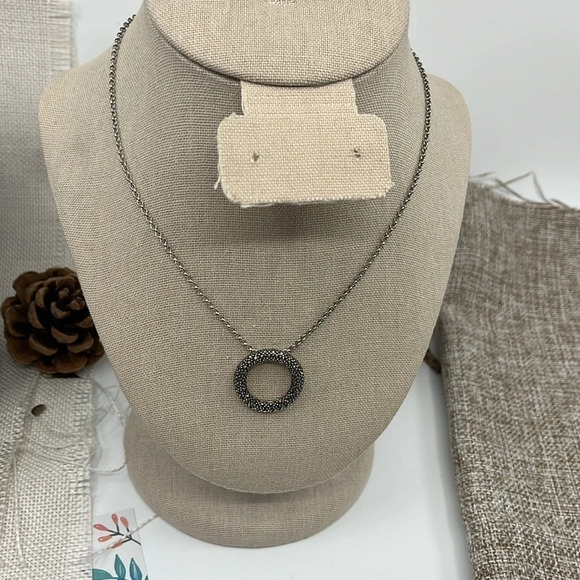 Vintage Sterling Silver Marcasite 16-18” Adjustable Necklace and Pendant - Picture 6 of 11